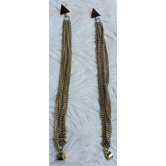 Gold chain dangle earrings - Picture 14 of 15